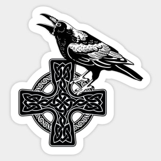 Odins Raven Viking Knot Cross Sticker